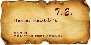 Thomas Euszták névjegykártya